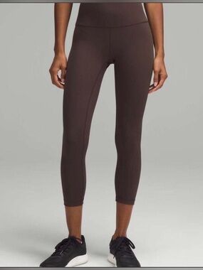 Like New Lululemon Wunder Train High-Waist Leggings Espresso Size 6 23 inch